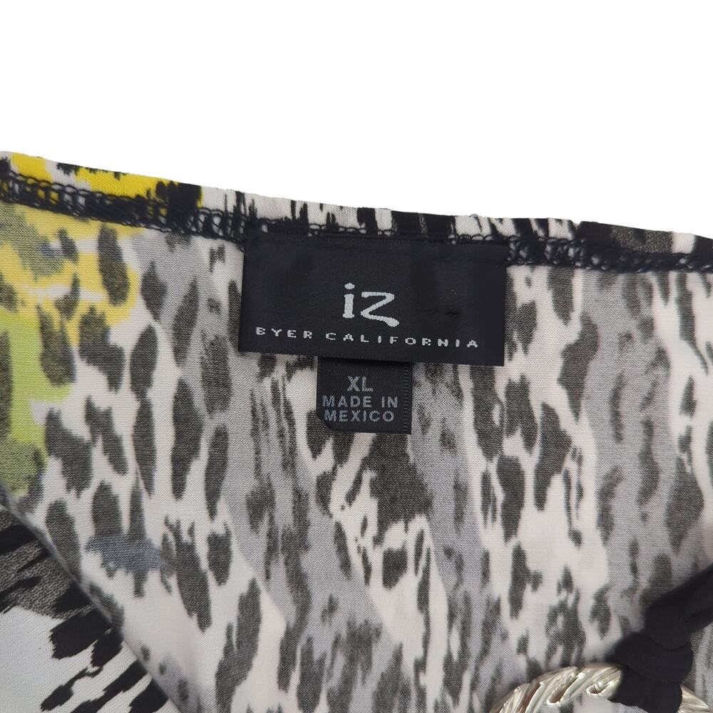 NWT IZ Byer California Polyester Blend Blouse Womens XL Floral - Picture 2 of 6